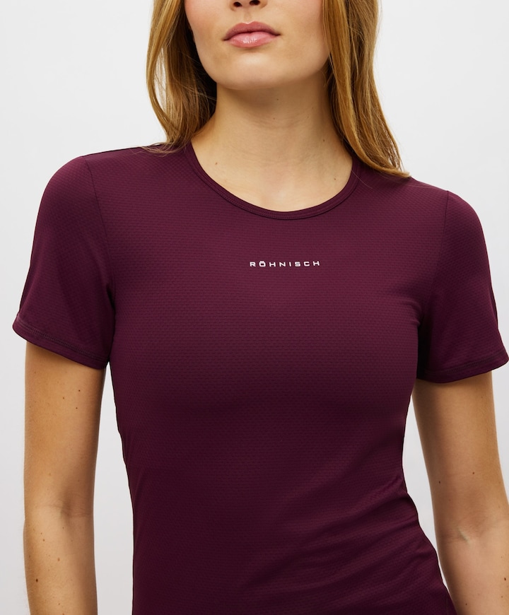 Dames t-shirt bordeaux