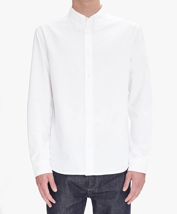 Heren overhemd lange mouw wit