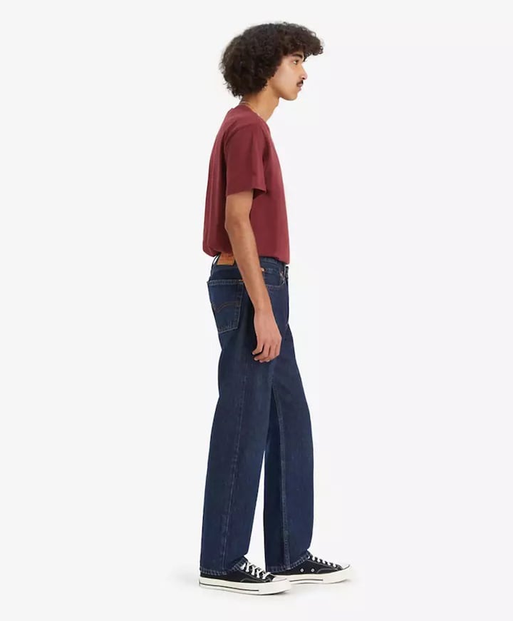 555 Relaxed straight heren jeans blauw