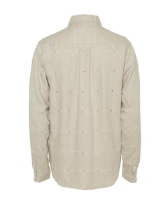 Heren overhemd lange mouw beige