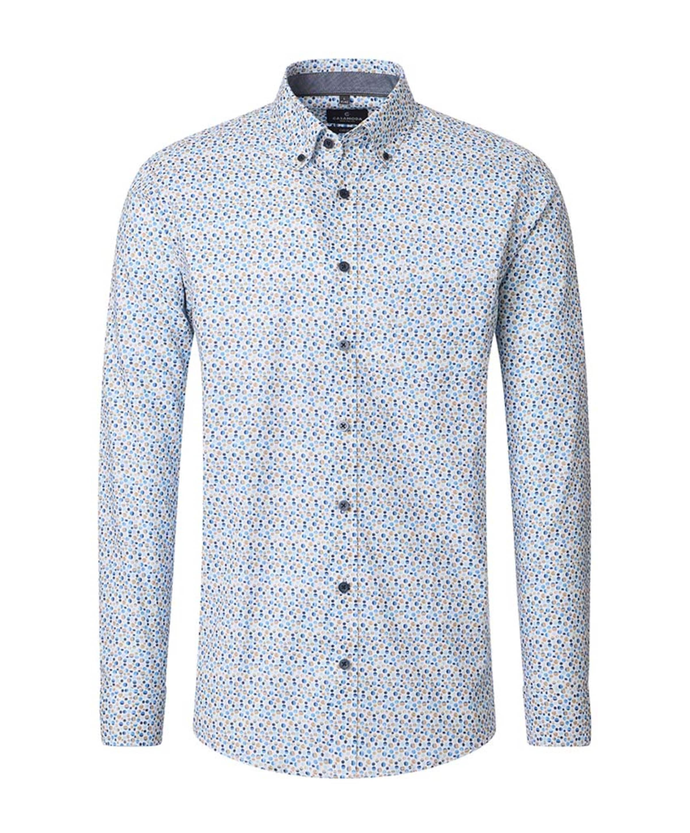 Heren overhemd lange mouw blauw