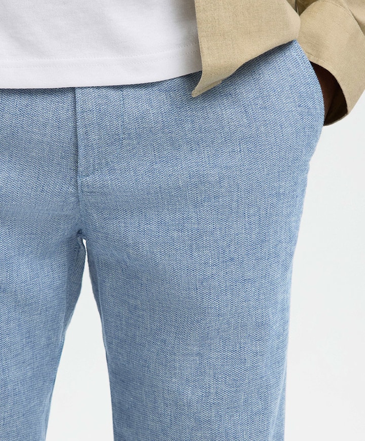 SLH172-SLIMTAPE BRODY LINEN PANT NO heren broek blauw