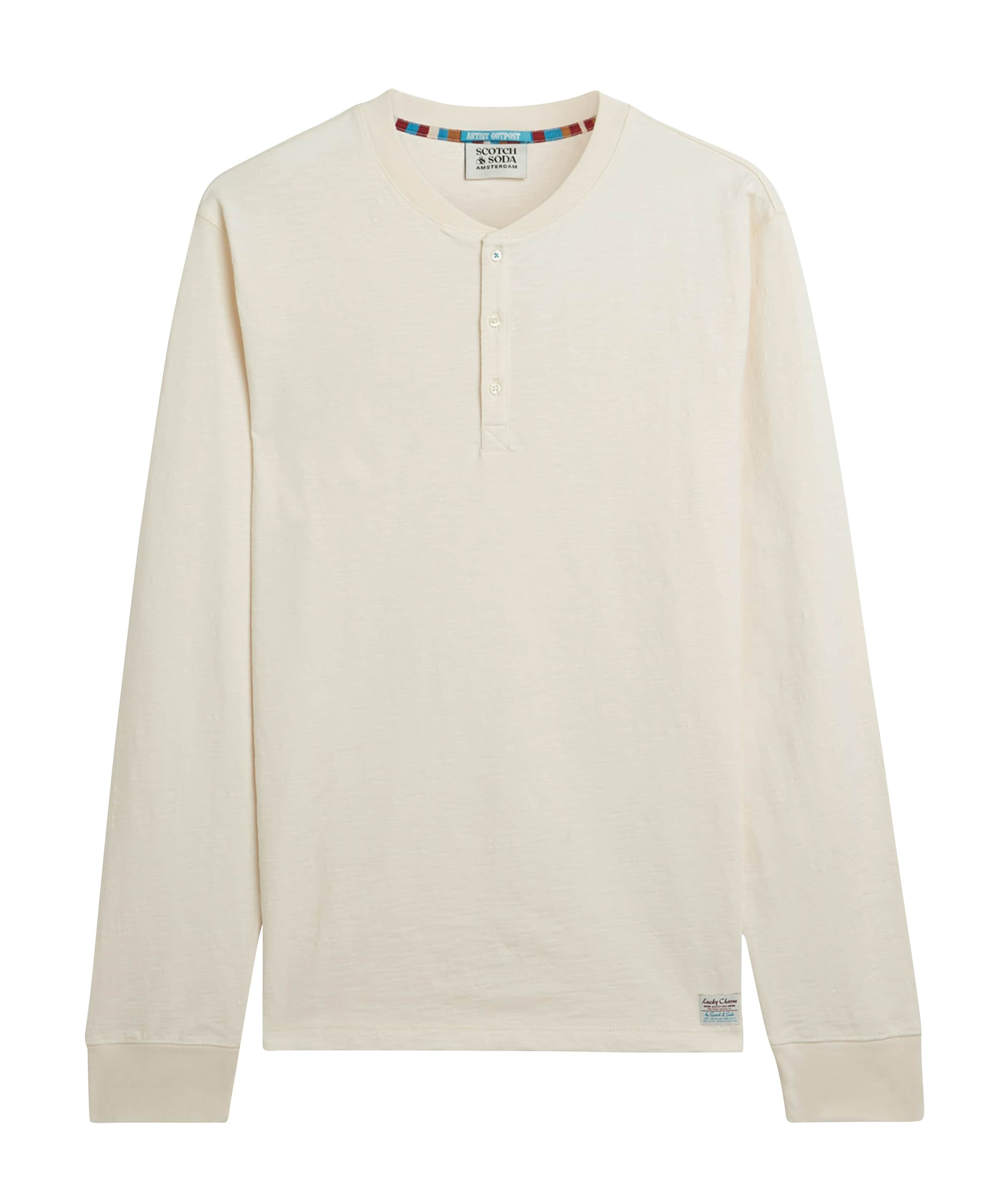 Heren longsleeve beige