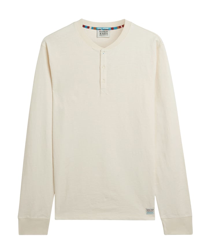 Heren longsleeve beige