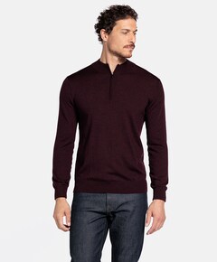 Heren trui met rits bruin