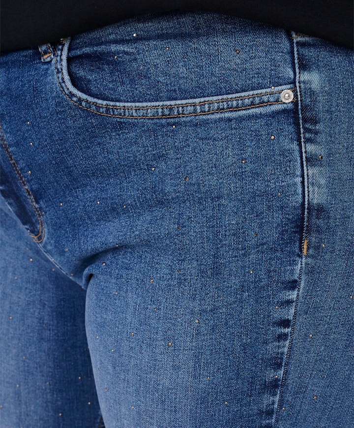 CARWILLY HW FLARED RHINESTONE DNM dames jeans blauw