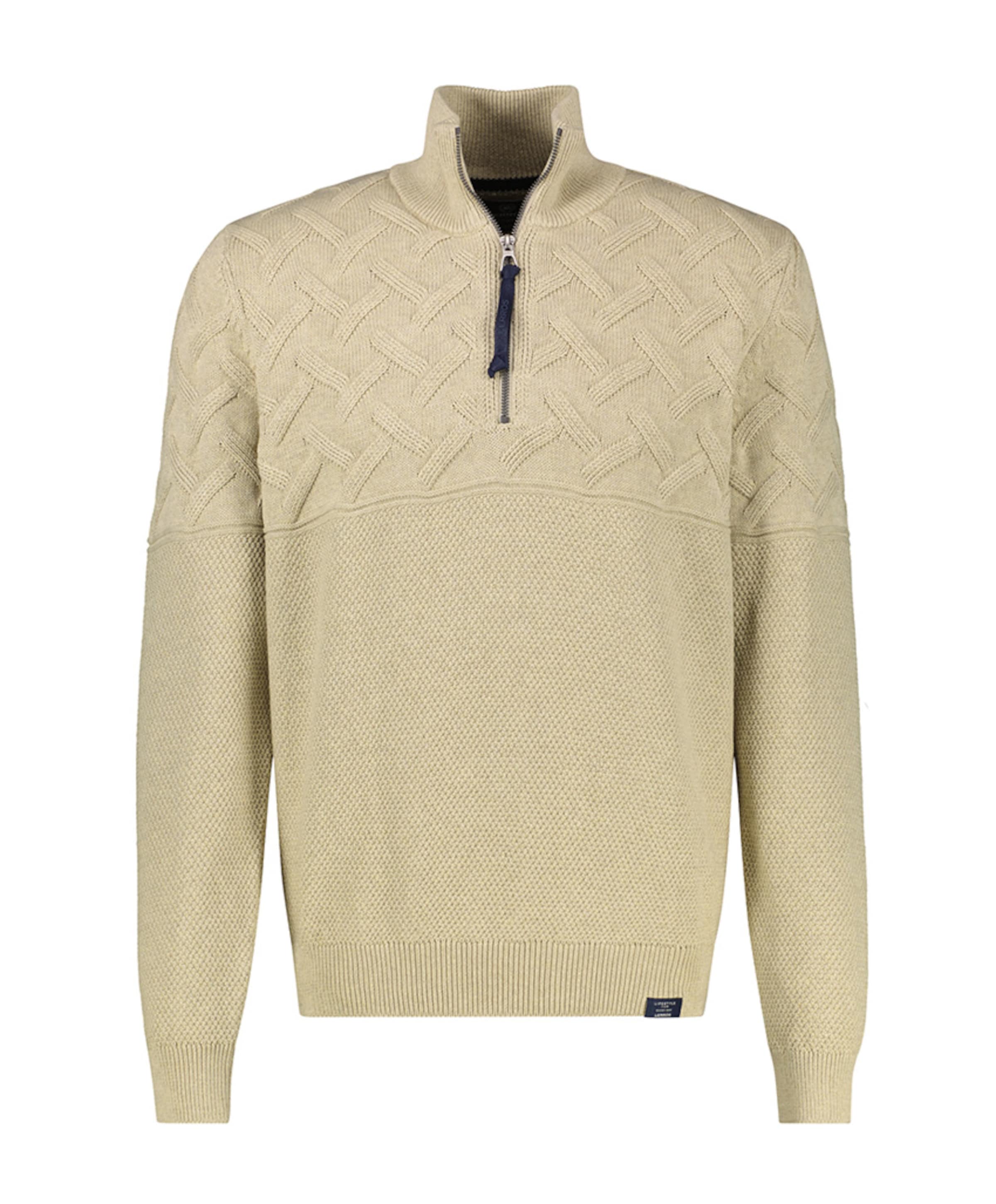 Heren trui met rits beige