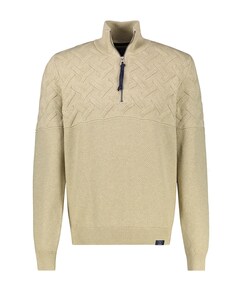 Heren trui met rits beige