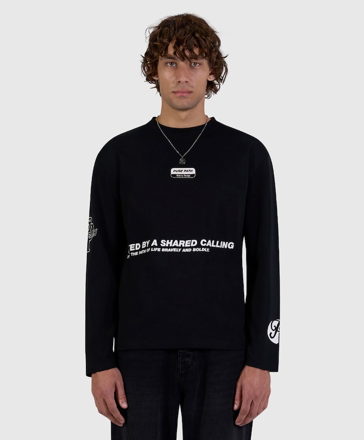 Heren longsleeve zwart