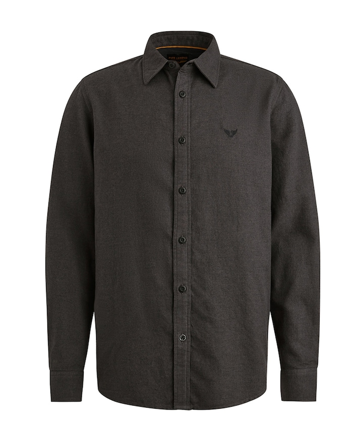 Heren overhemd lange mouw grijs