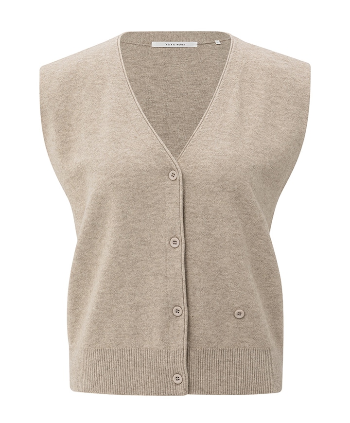 Dames gilet beige