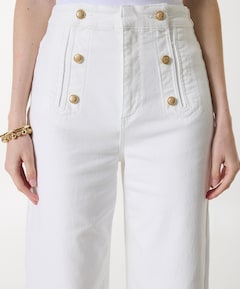 RUMO high-waisted wide leg dames jeans ecru