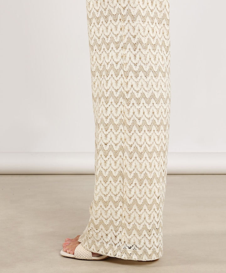 Vajenne Zigzag dames broek ecru