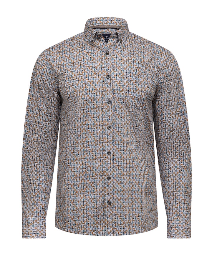 Overhemd lange mouw beige