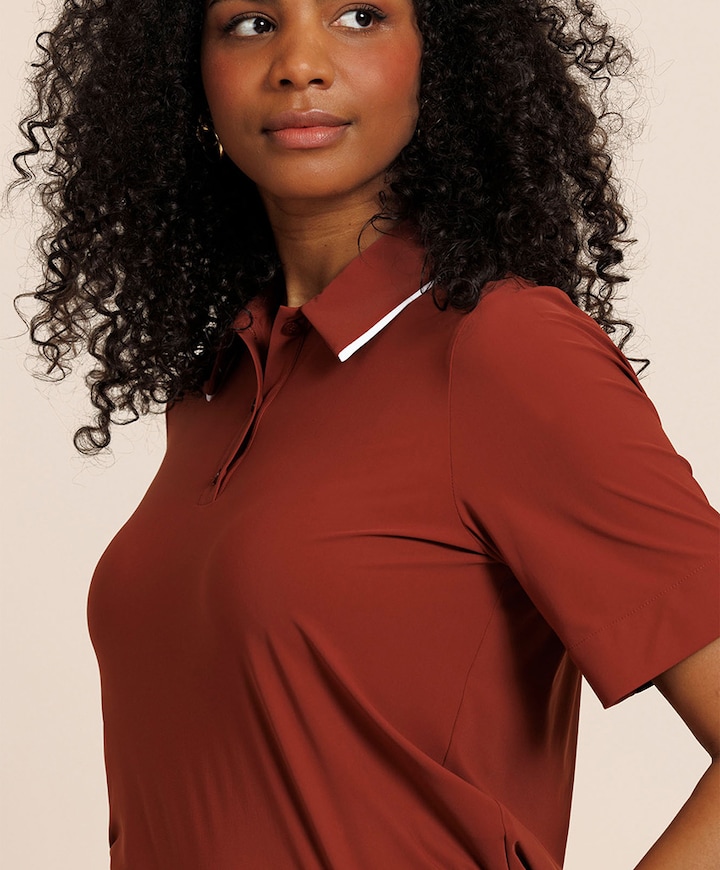 Dames polo brique