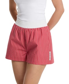 STRIPED dames korte broek rood