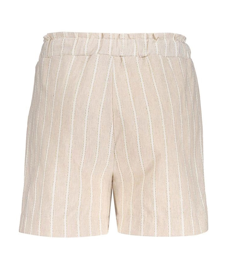 lurex stripe meisjes korte broek ecru