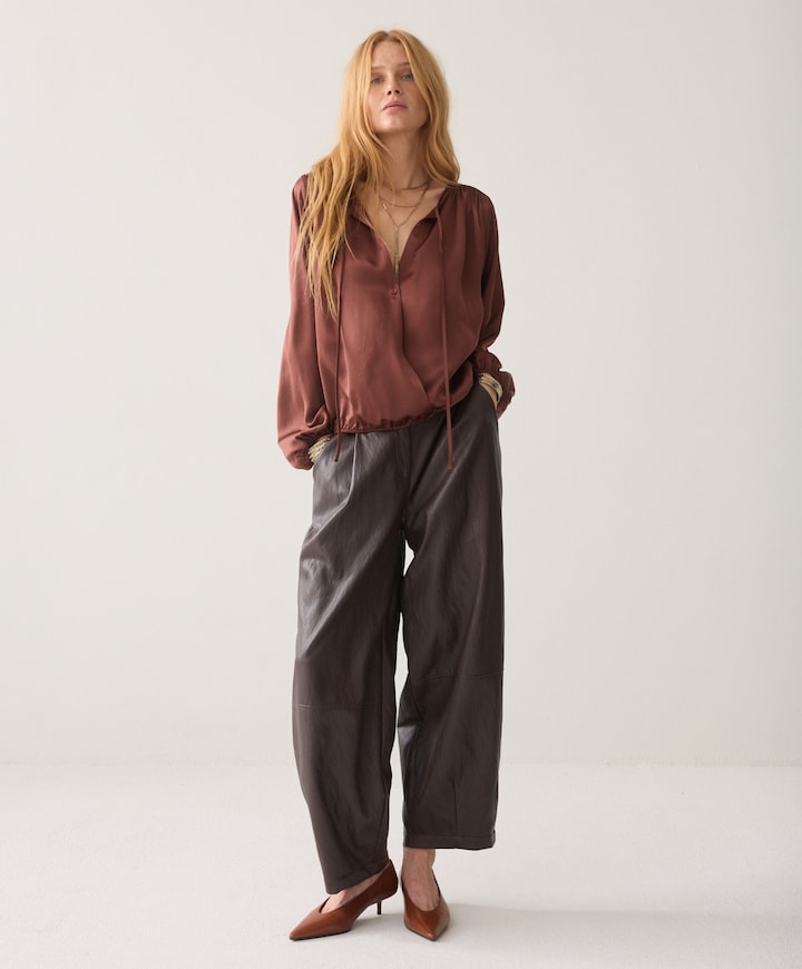 Dames blouse bruin