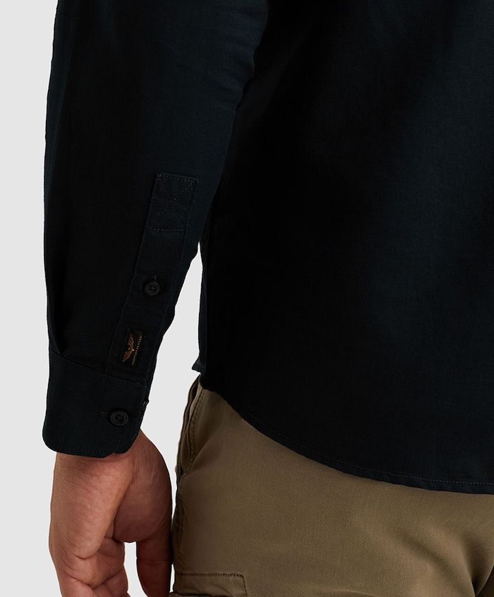 Heren overhemd lange mouw blauw