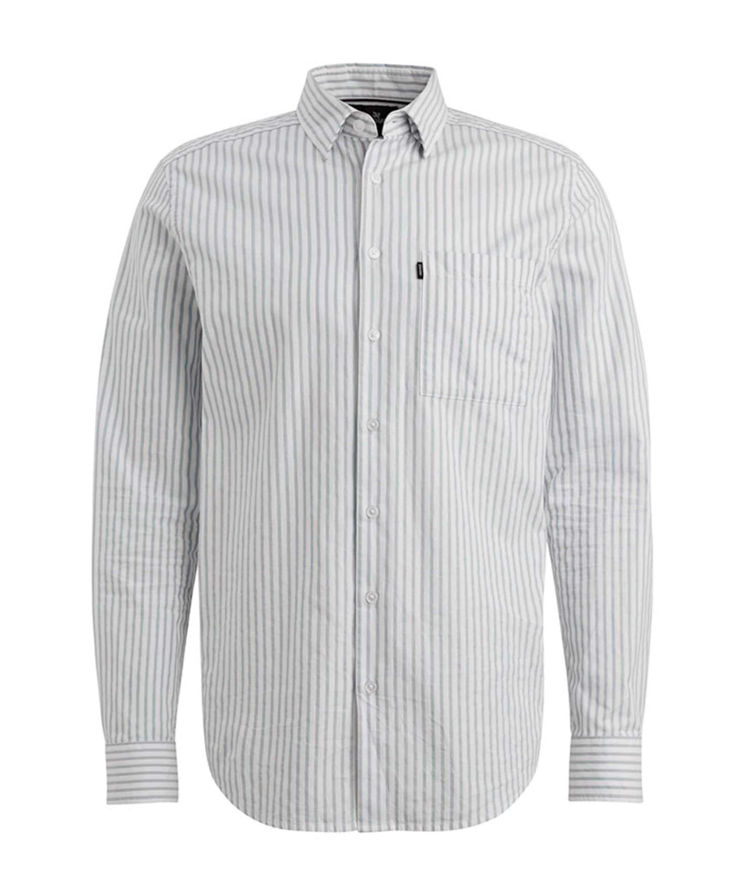 Heren overhemd lange mouw blauw