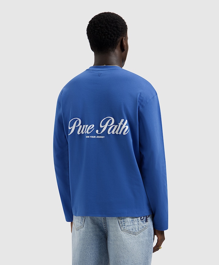 Heren longsleeve blauw