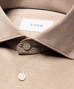 Heren overhemd lange mouw beige