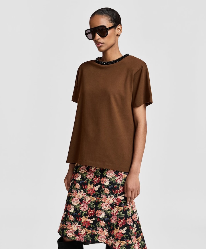 Dames T-shirt bruin