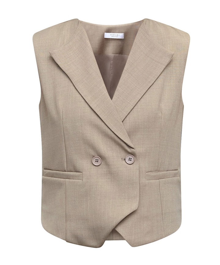 Dames gilet beige