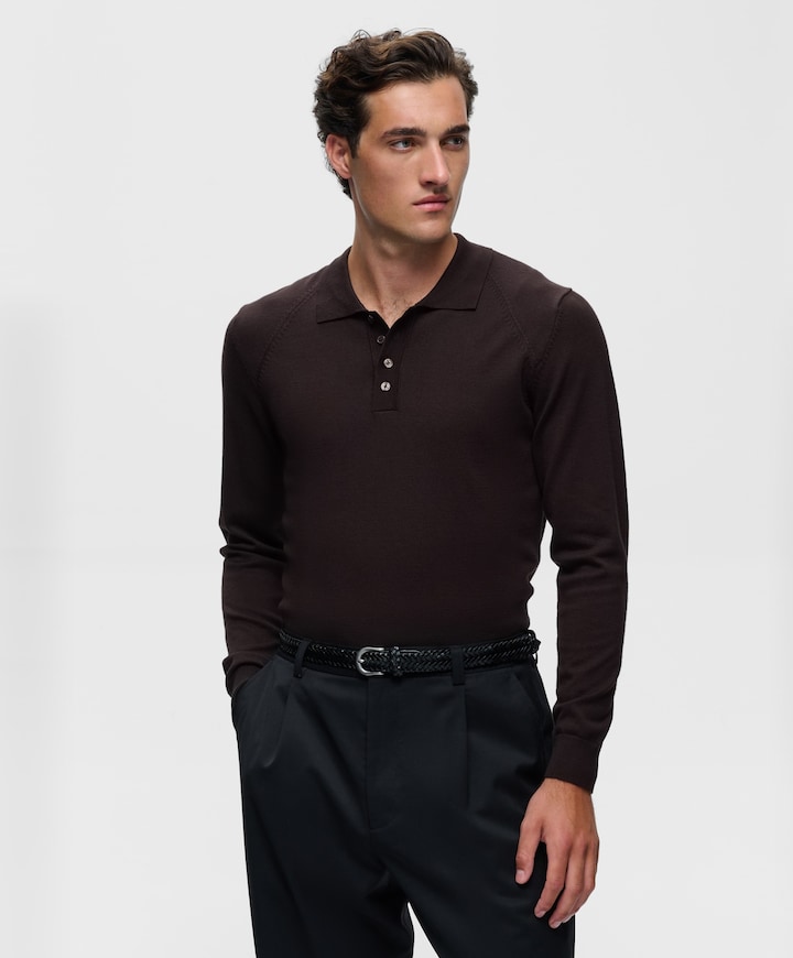 Heren polo bruin