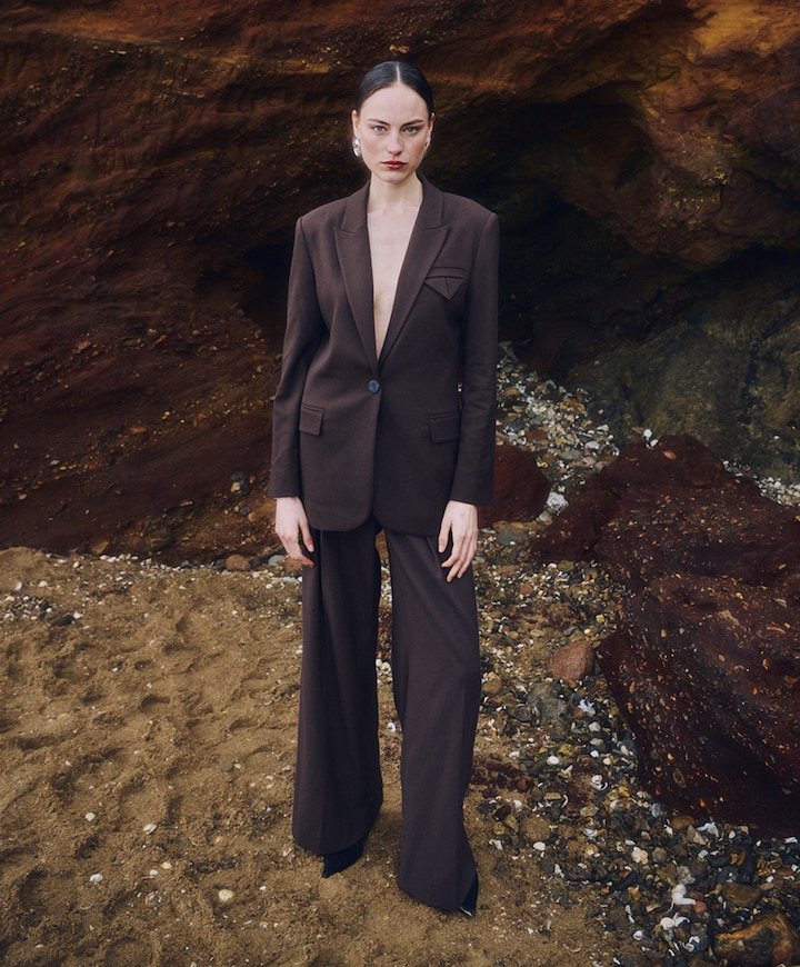 Dames blazer bruin