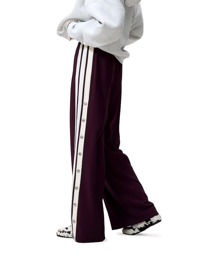 Side button tracksuit broek bordeaux