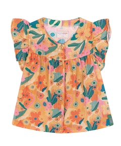 Meisjes blouse korte mouw multicolor