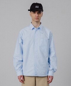 Heren overhemd lange mouw blauw