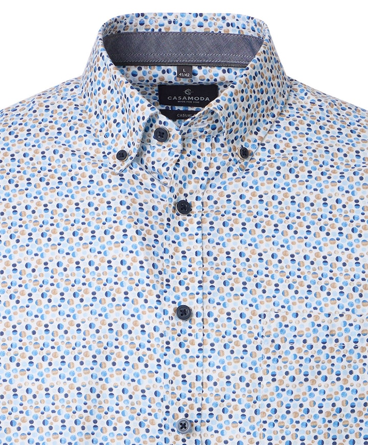 Heren overhemd lange mouw blauw