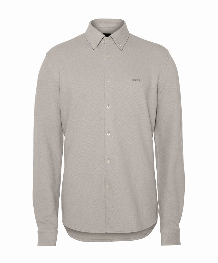 Heren overhemd lange mouw grijs