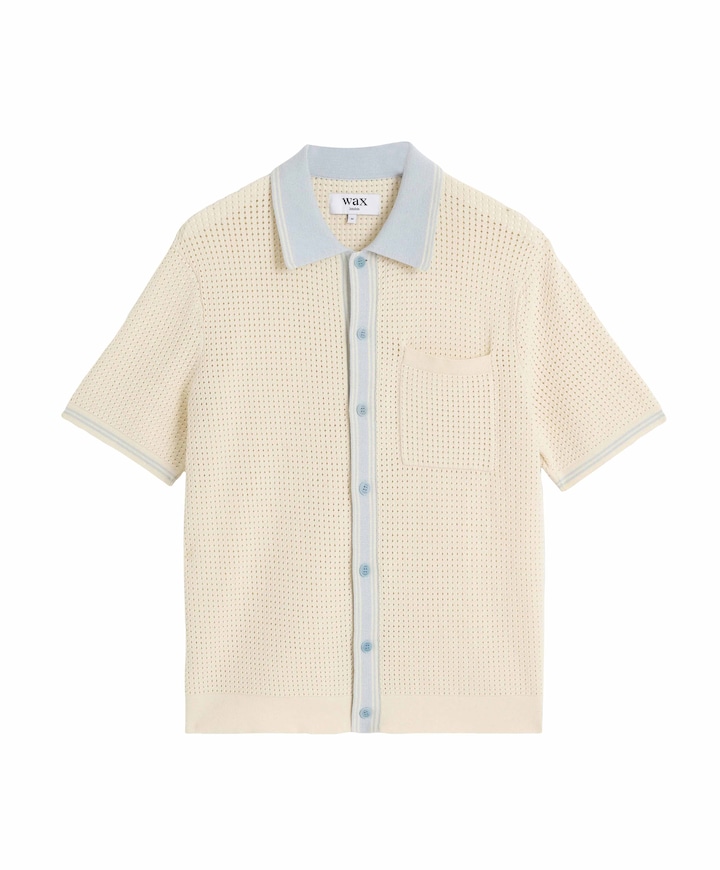 Heren overhemd korte mouw ecru