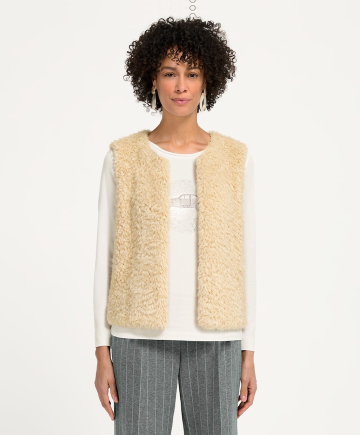 Dames gilet beige