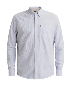 Heren overhemd lange mouw blauw