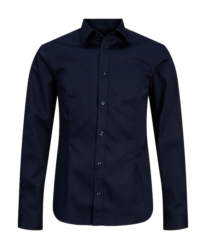 Jongens overhemd lange mouw blauw