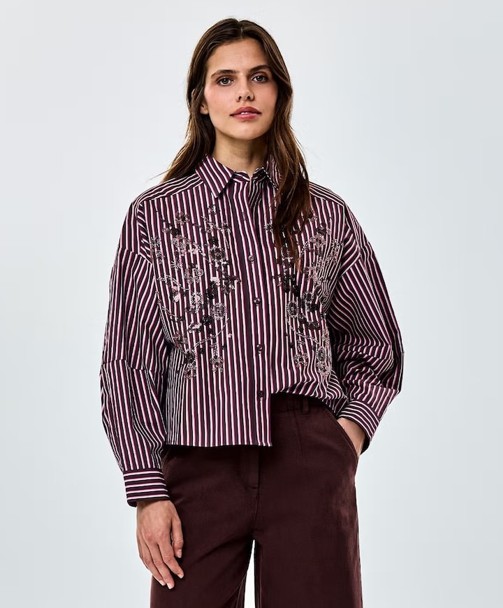 Dames blouse bruin