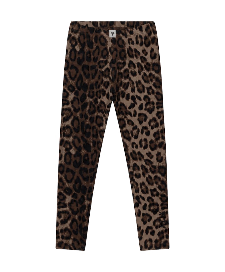 knitted tiger legging meisjes broek bruin