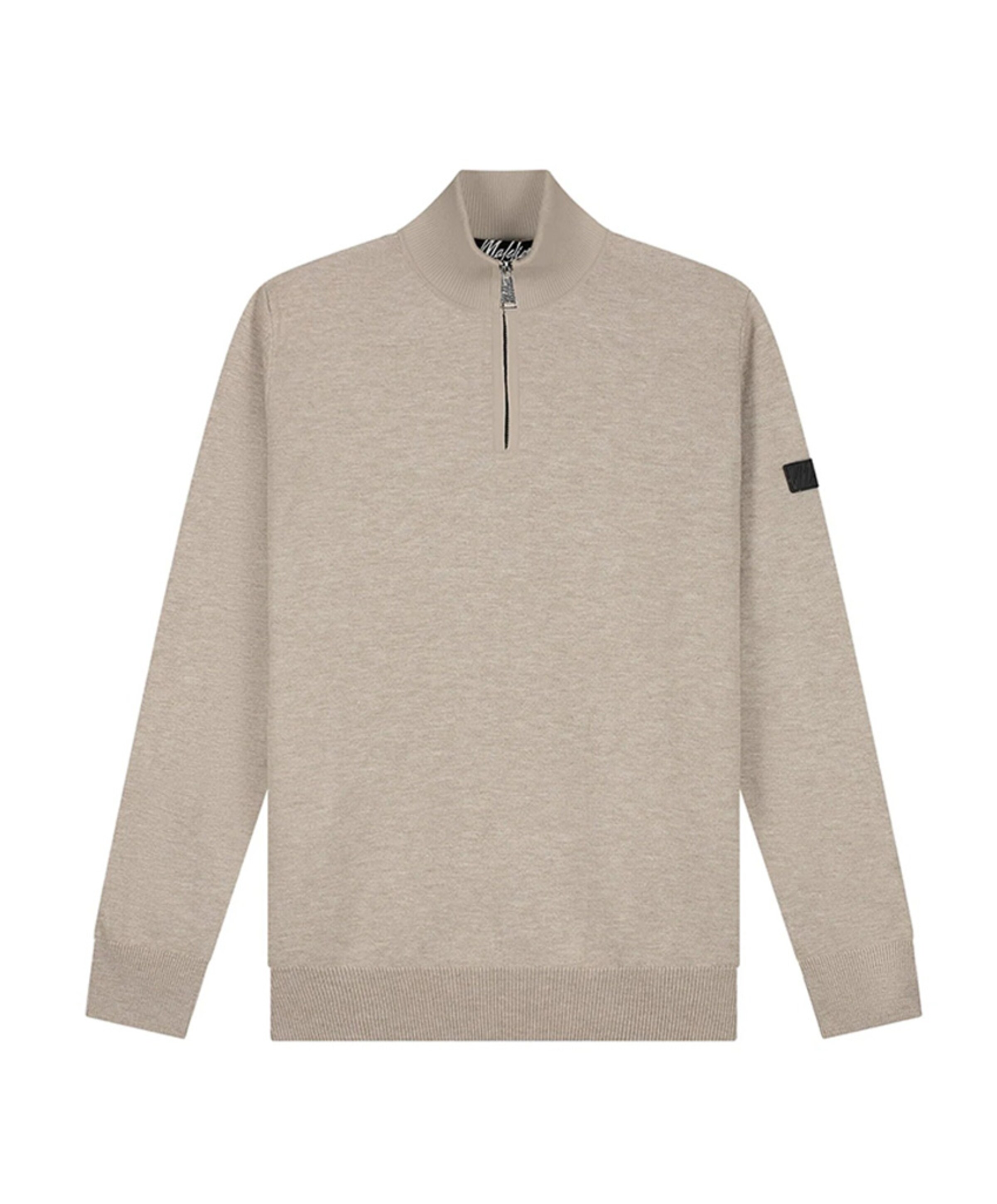 Heren trui met rits beige