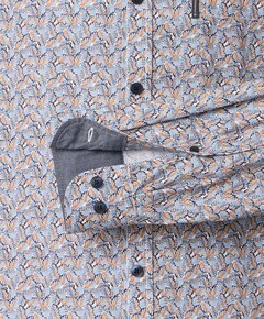 Heren overhemd lange mouw blauw