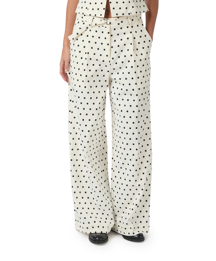 Malba Dot dames broek wit