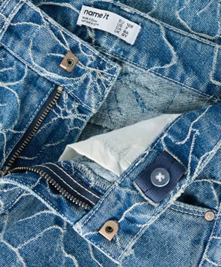 NKFROSE WIDE JACQ JEANS 2928-JQ D meisjes jeans blauw