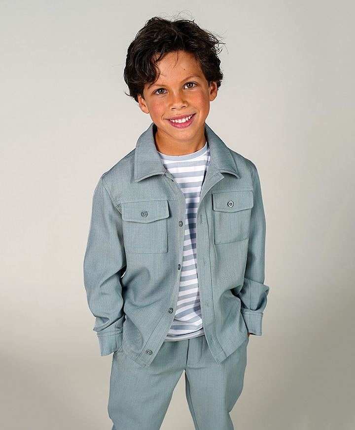 Jongens overhemd lange mouw groen