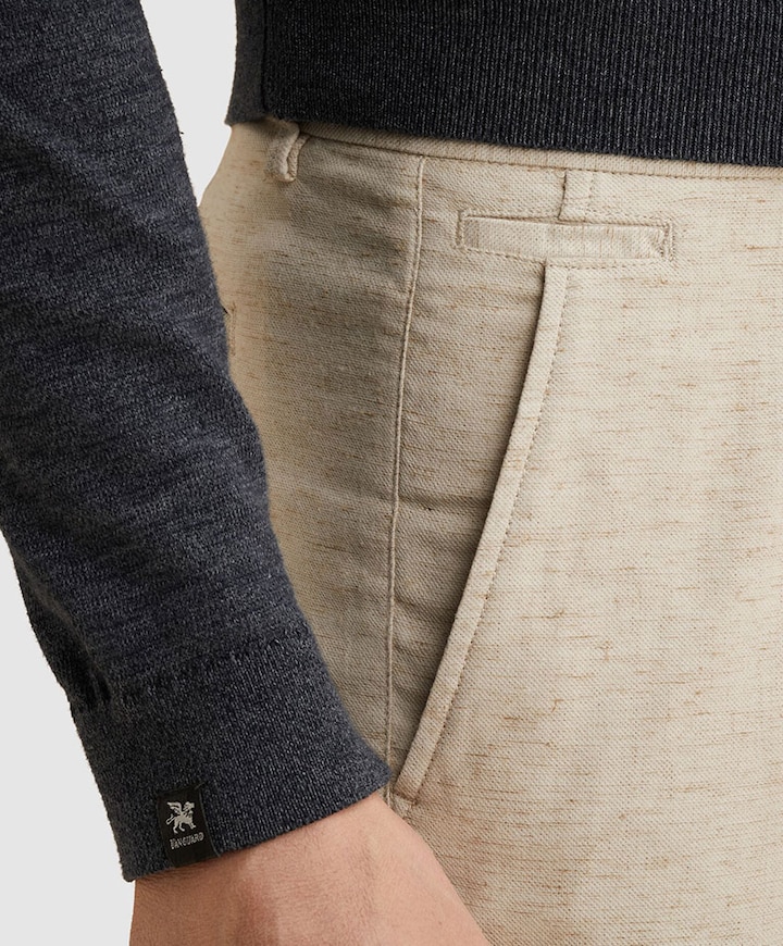 V35 RELAXED CHINO LINEN STRETCH heren broek beige