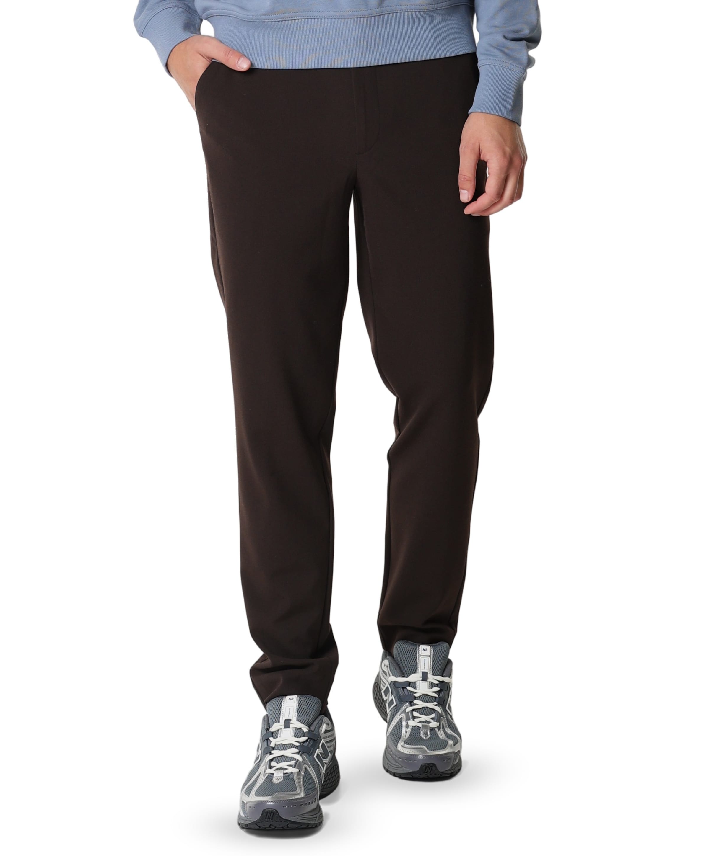 THEOPL 285 MELANGE heren broek bruin