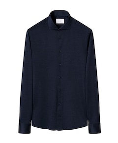 Heren overhemd lange mouw blauw