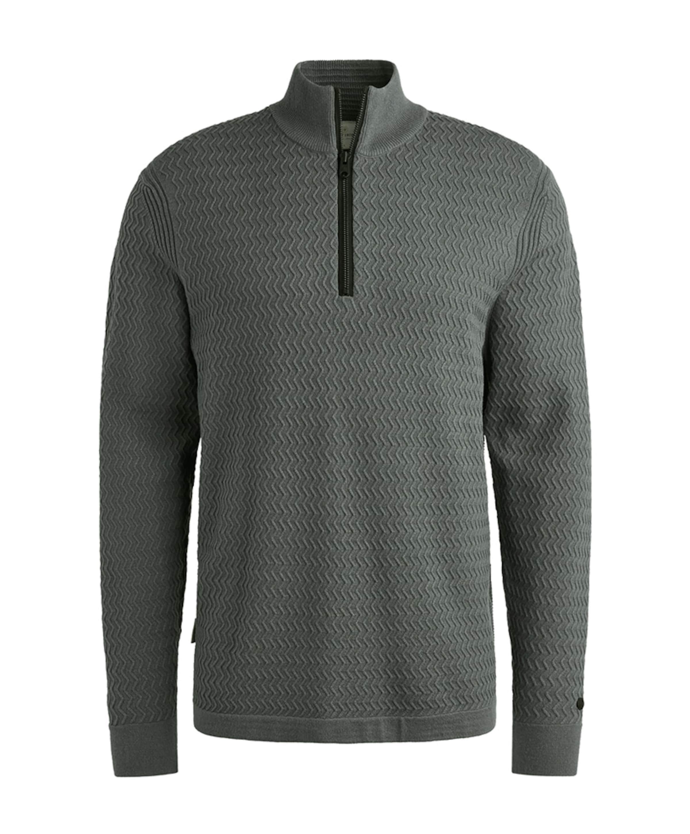 Heren trui met rits blauw